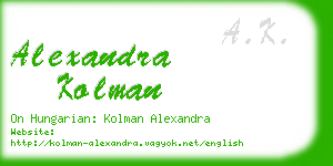 alexandra kolman business card